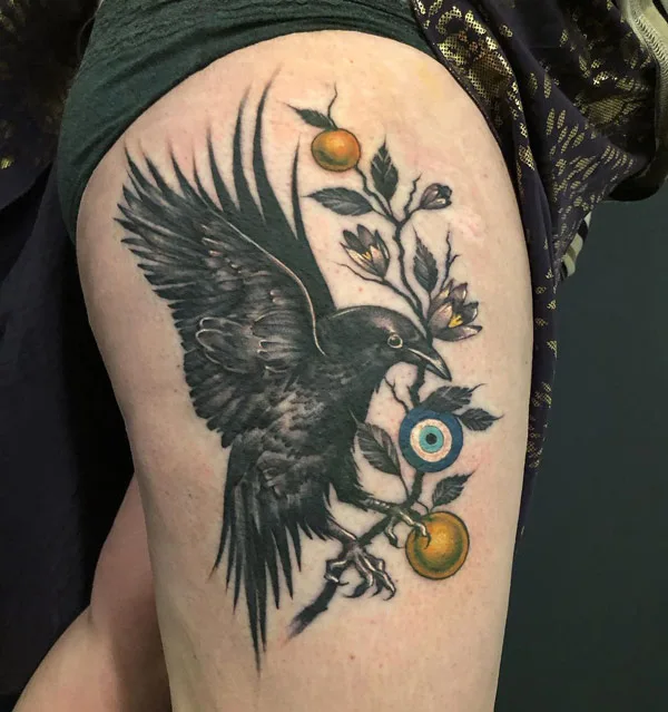 Evil Eye Raven Tattoo