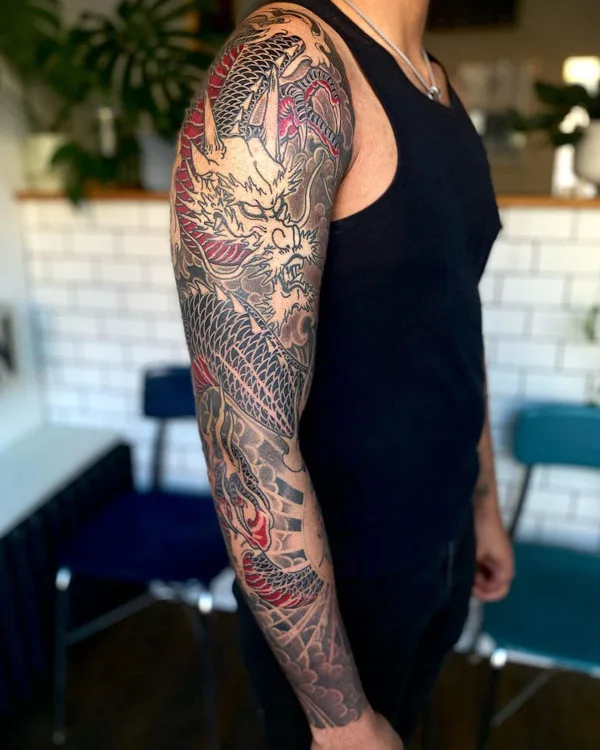 Japanese Dragon Sleeve Tattoo 1
