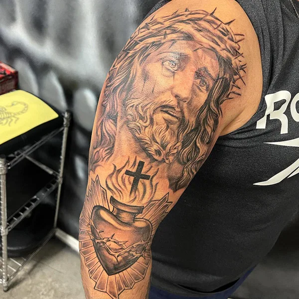 Jesus Sacred Heart Tattoo 1