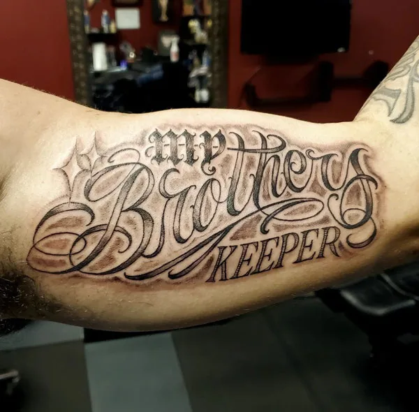 My Brother's Keeper Bicep Tattoo