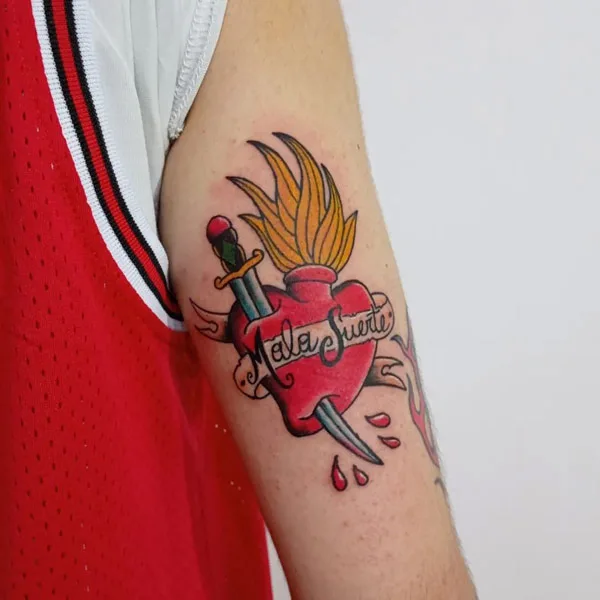 Sacred Heart Dagger Tattoo