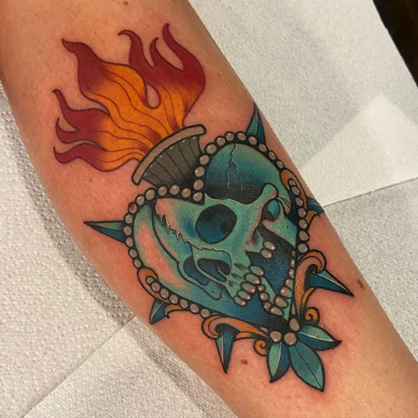 Skull Sacred Heart Tattoo