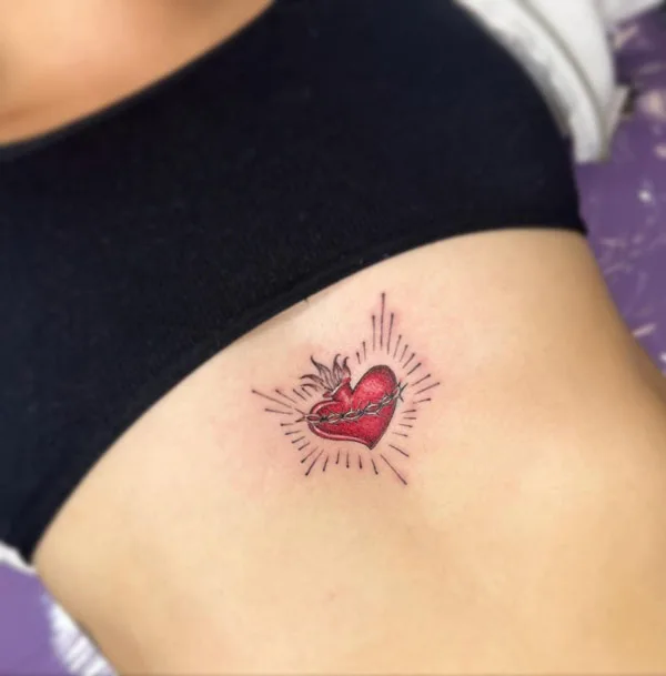 Small Sacred Heart Tattoo 2