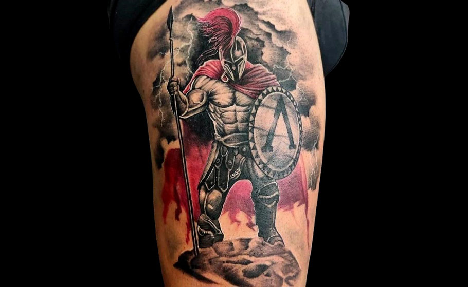 Spartan Full Back Tattoo