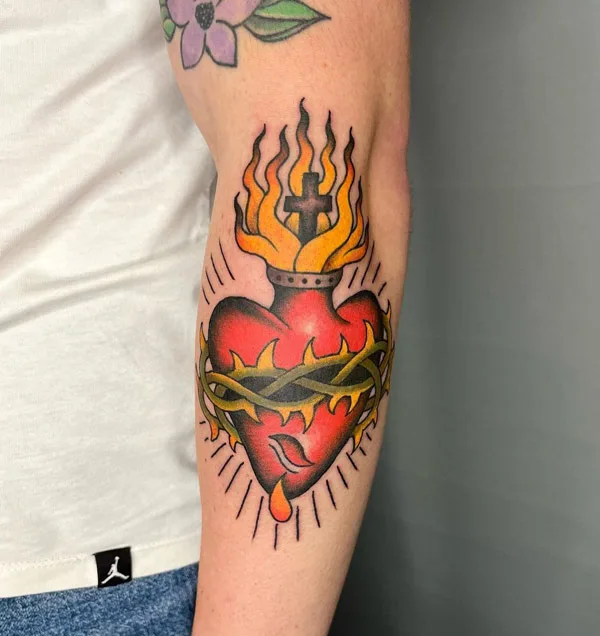 Traditional Sacred Heart Tattoo 3
