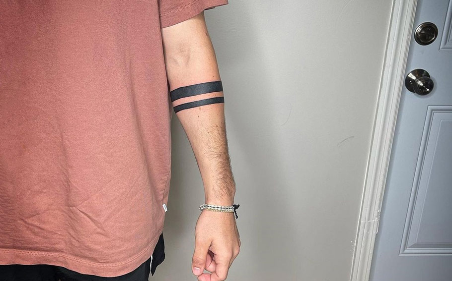 Two line tattoo