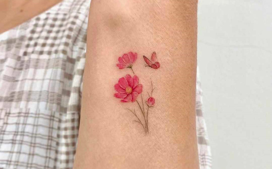 chocolate cosmos flower tattoo - Clip Art Library