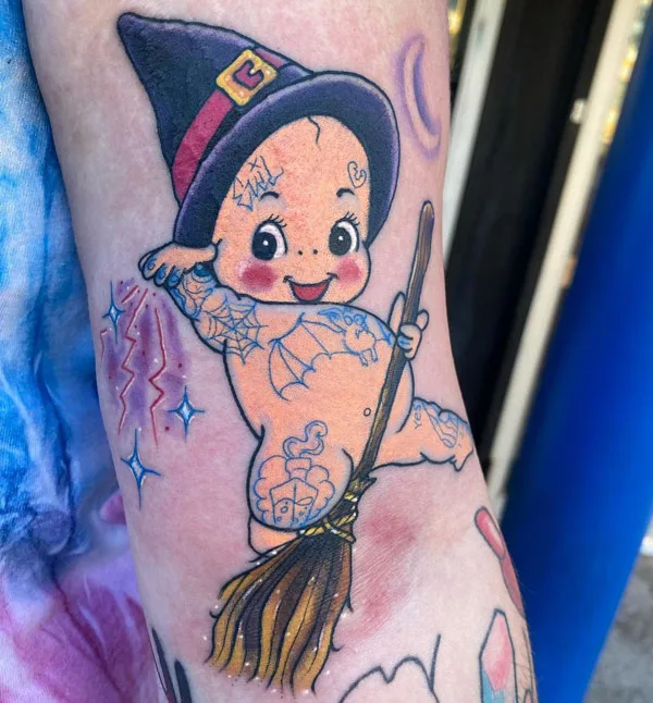 Cute Witch Tattoo 1