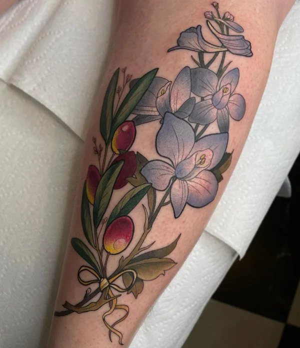 Floral Calf Tattoo 2