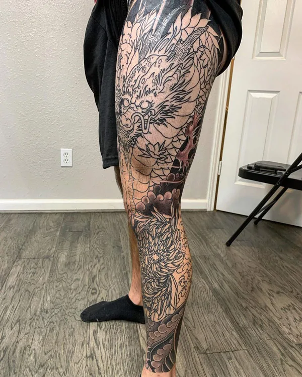 Japanese Leg Sleeve Tattoo 1