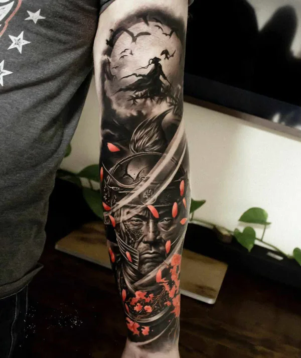Japanese Warrior Sleeve Tattoo 1