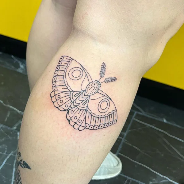 Moth Outline Tattoo