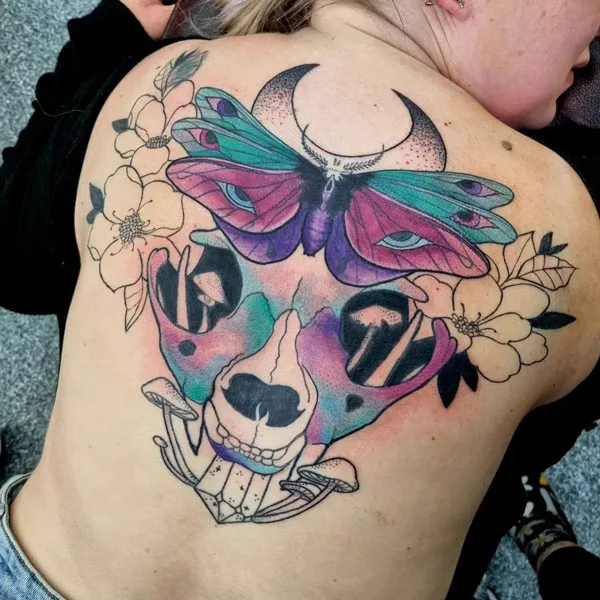 Moth Skull Tattoo 2