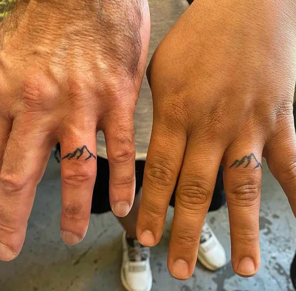 Mountain Wedding Ring Tattoo