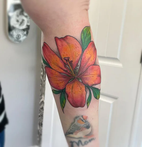 Orange Tiger Lily Tattoo 3