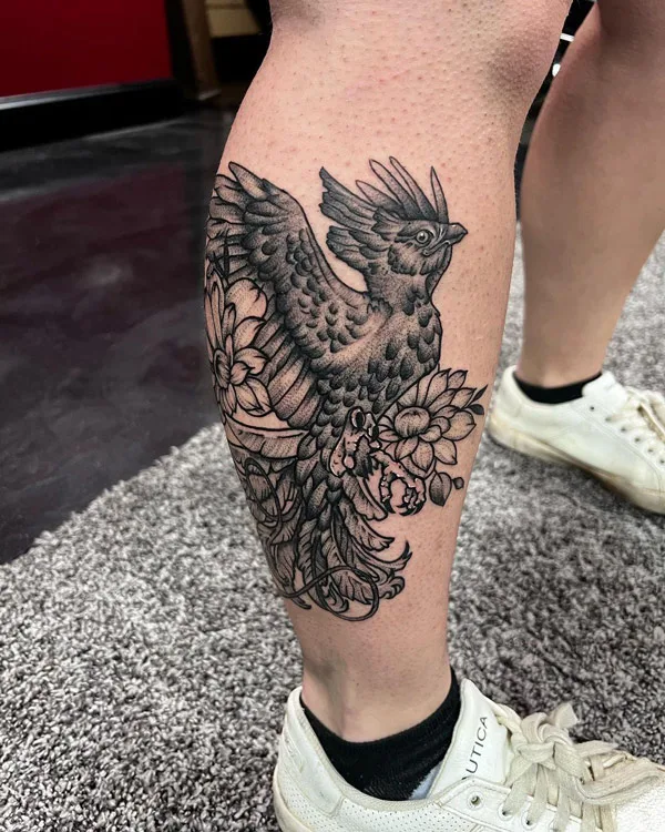 Phoenix Calf Tattoo
