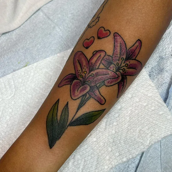 Purple Tiger Lily Tattoo