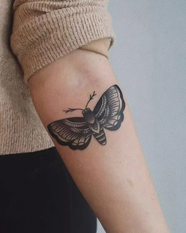 Simple Moth Tattoo