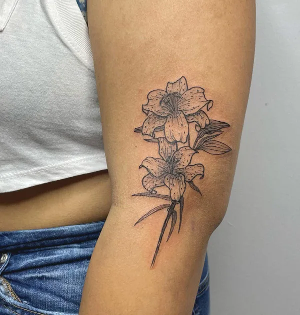 Simple Tiger Lily Tattoo