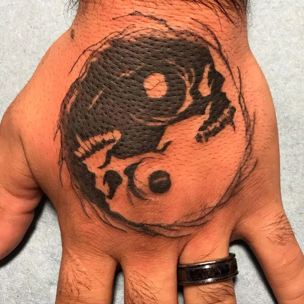Skull Yin Yang Tattoo