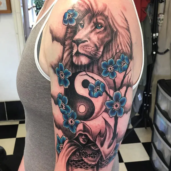 Yin Yang Lion Tattoo