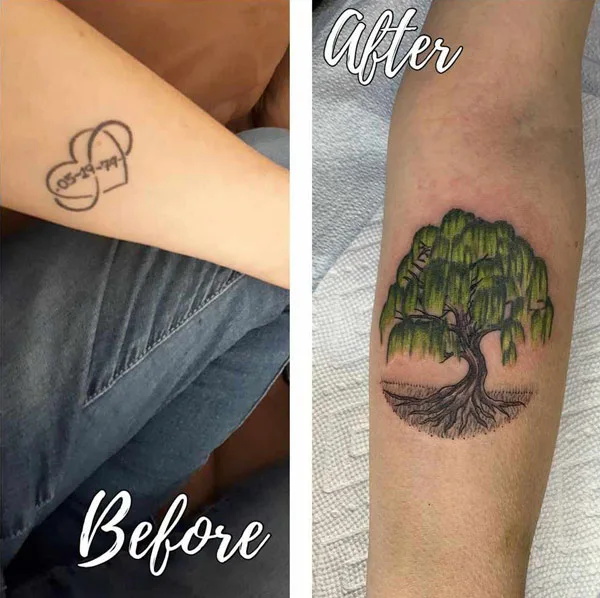 Cover Up Willow Tree Tattoo