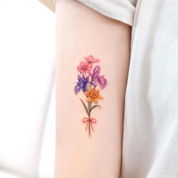 Flower Bouquet Arm Tattoo