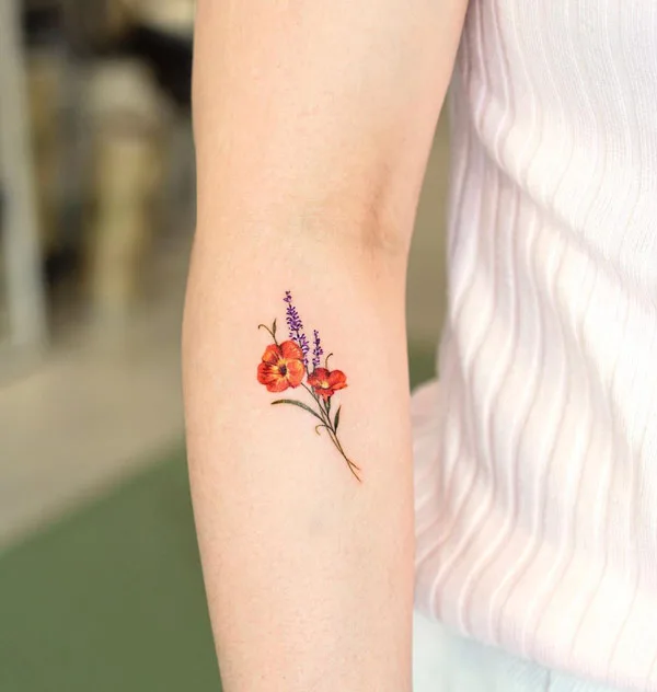 Minimalist Flower Bouquet Tattoo 1
