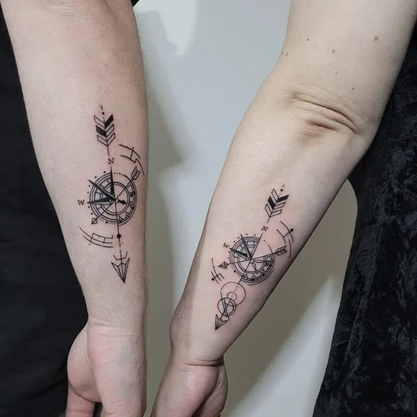 Mother Son Compass Tattoo