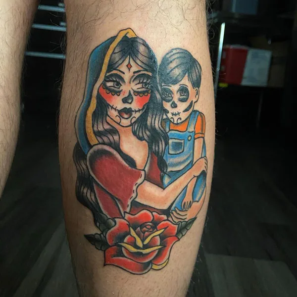 Mother Son Traditional Tattoo 2