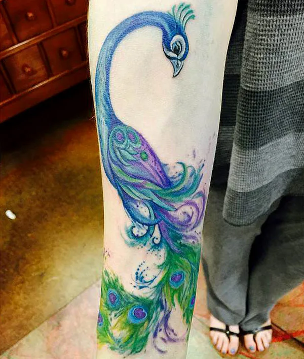 Peacock Hand Tattoo