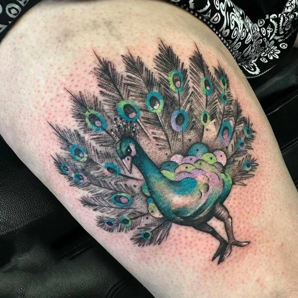 Simple Peacock Tattoo