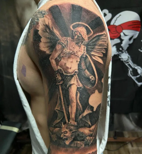 St Michael Arm Tattoo 2