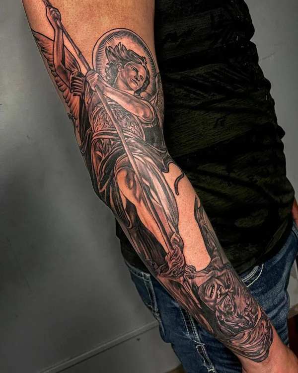 St Michael Sleeve Tattoo 3