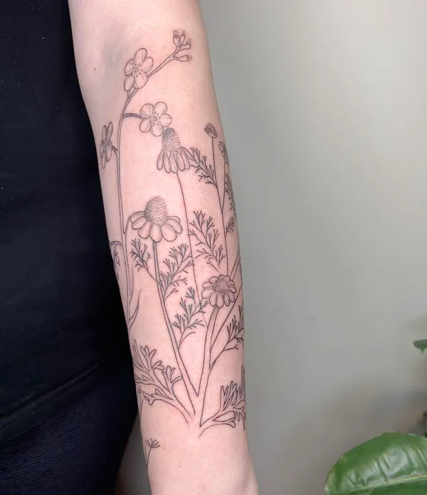 Wildflower Forearm Tattoo 2