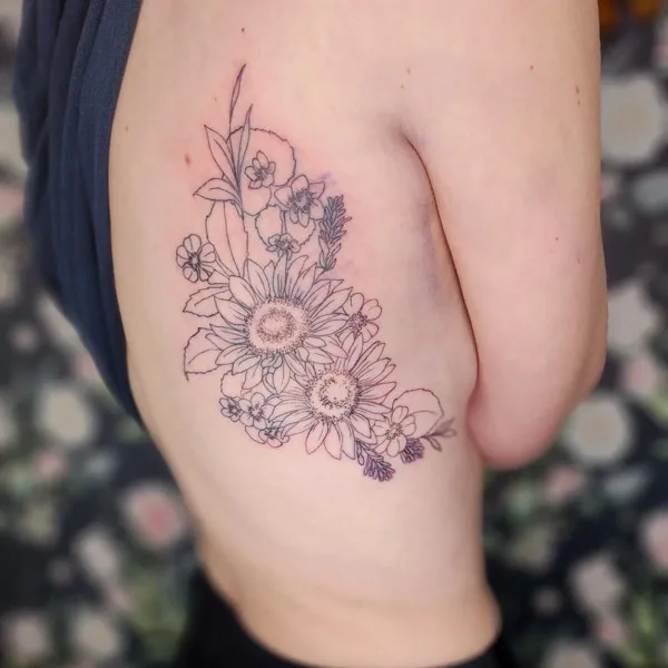 Wildflower Rib Tattoo