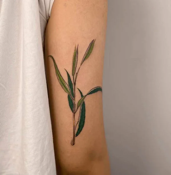 Willow Tree Leaf Tattoo 1