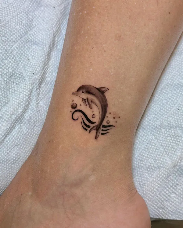 Ankle Dolphin Tattoo