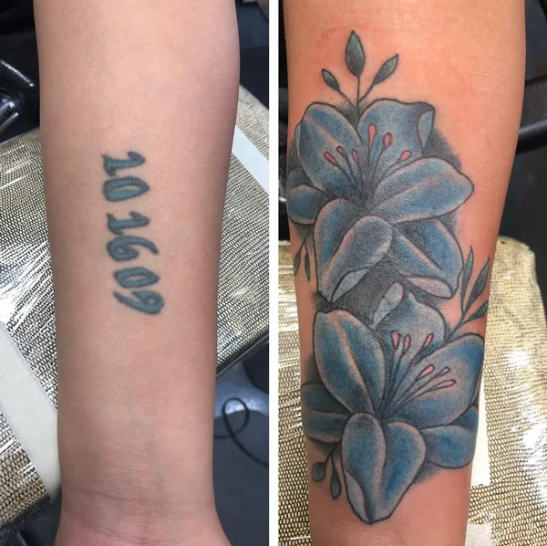 Flower Cover Up Tattoo 1