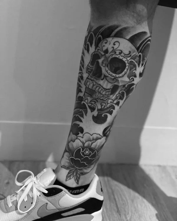 Half Sleeve Leg Tattoo