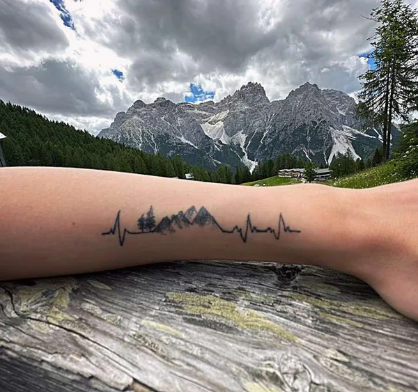 Heartbeat Mountain Tattoo
