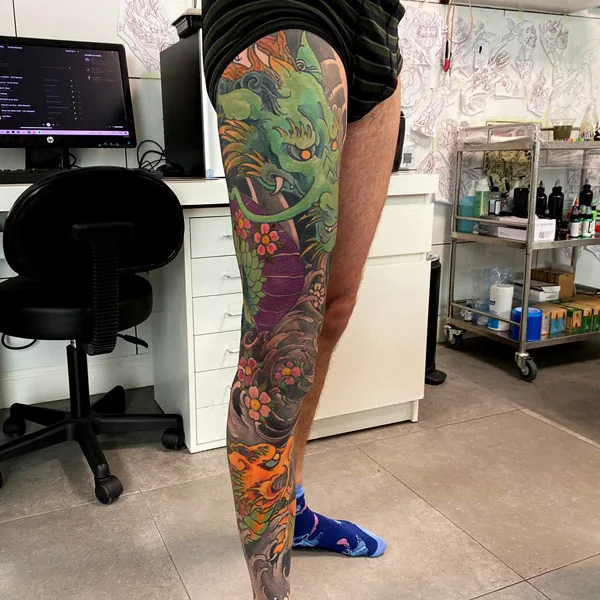 Japanese Leg Tattoo 1