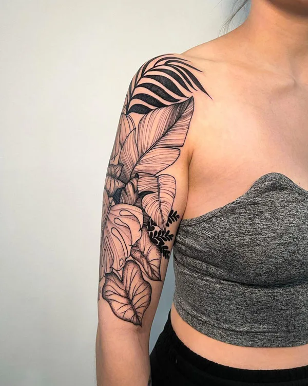 Leaf Sleeve Tattoo 1