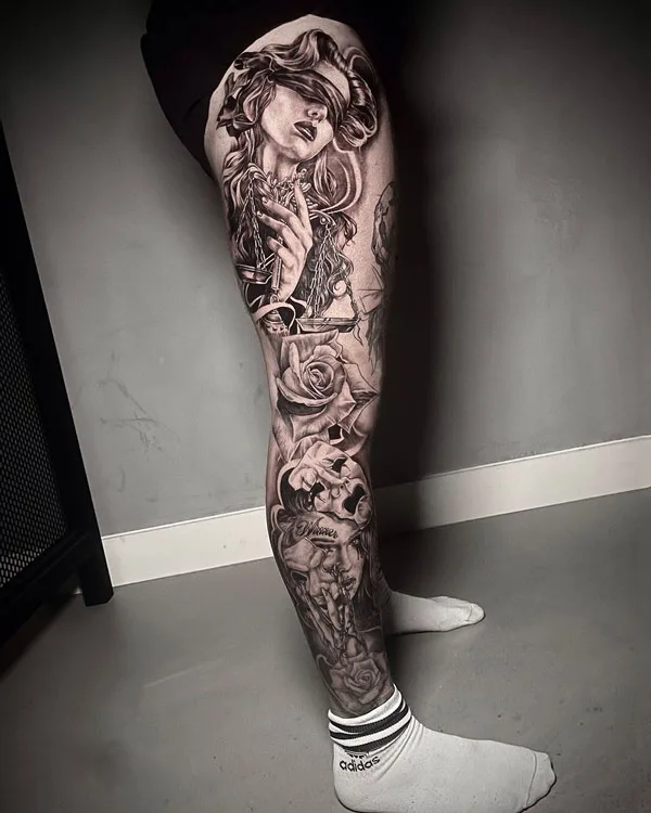 Leg Sleeve Tattoo 2
