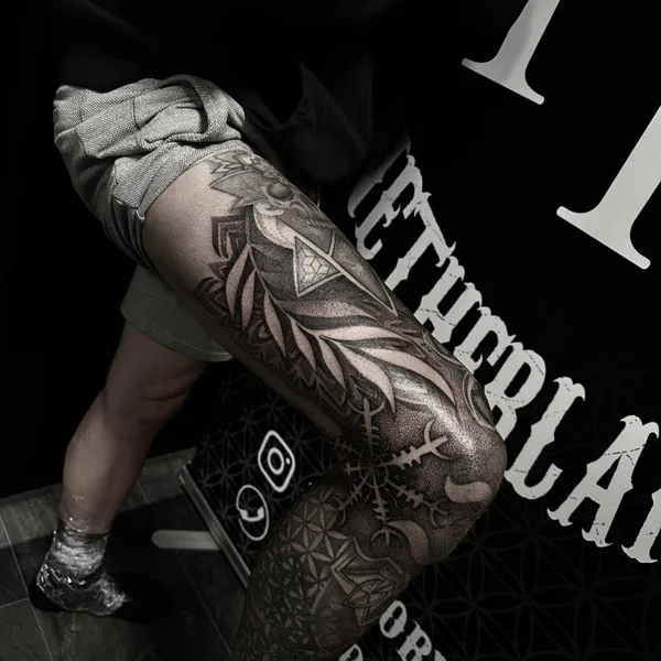Leg Sleeve Tattoo 3