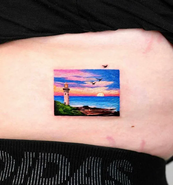 Lighthouse Ocean Tattoo 1