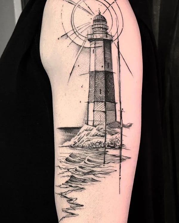 Lighthouse Ocean Tattoo 2