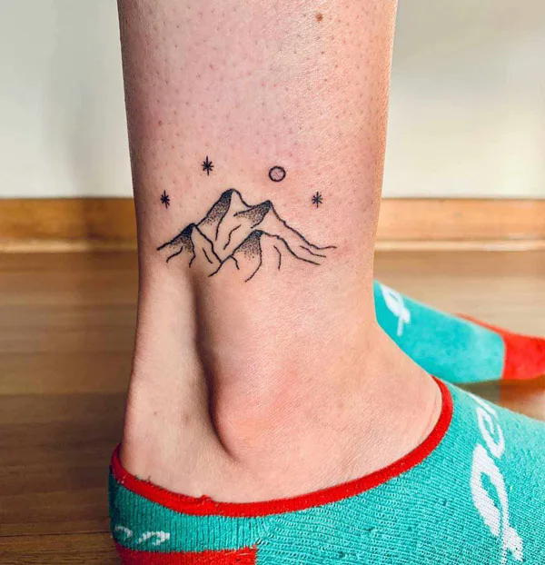 Mountain Ankle Tattoo
