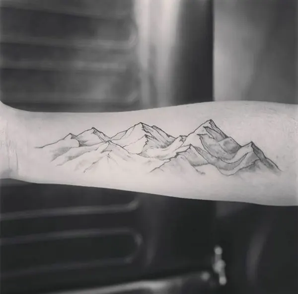 Mountain Forearm Tattoo 1
