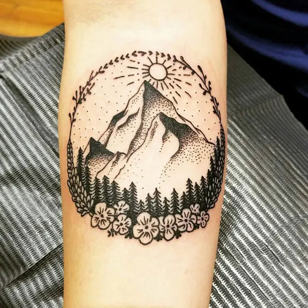 Mountain Forearm Tattoo 3